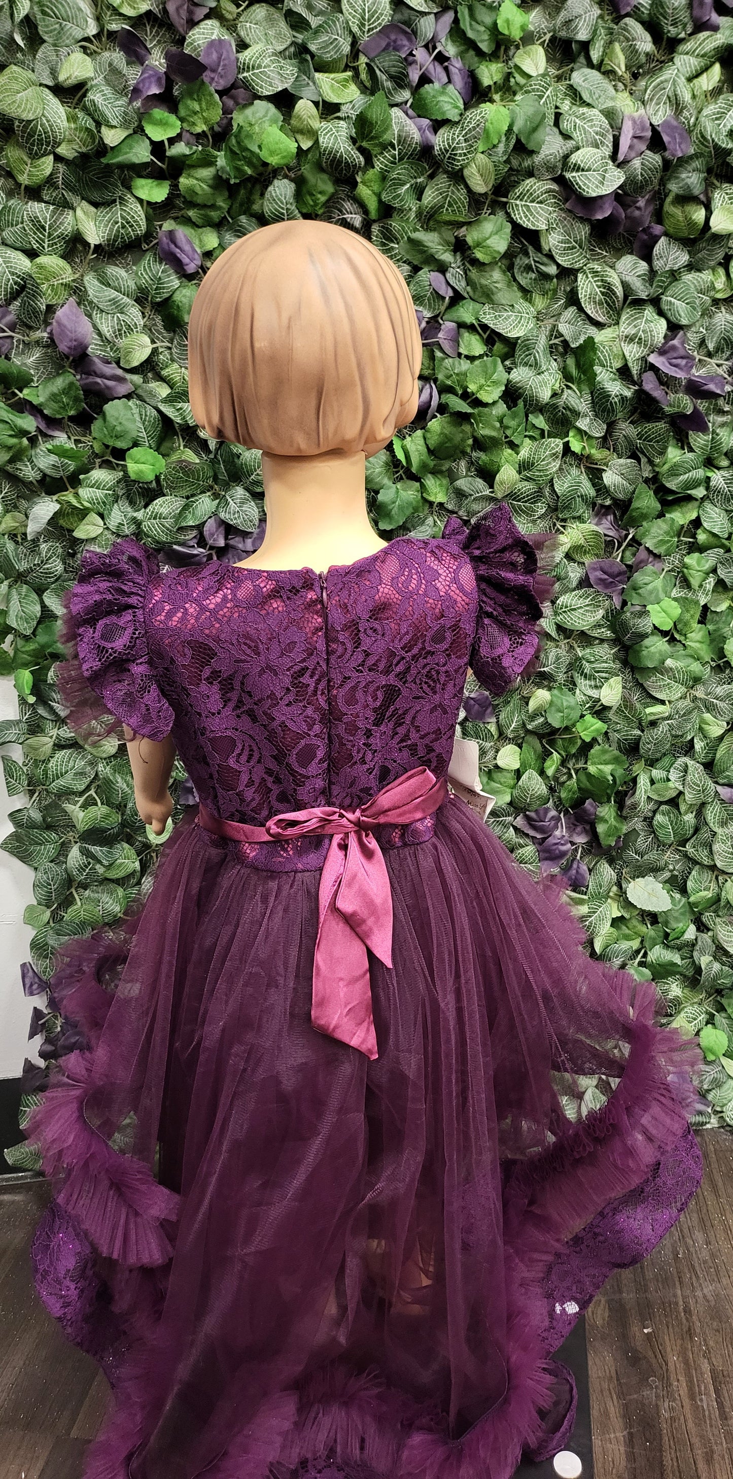 Purple Lace and Net Train Dress