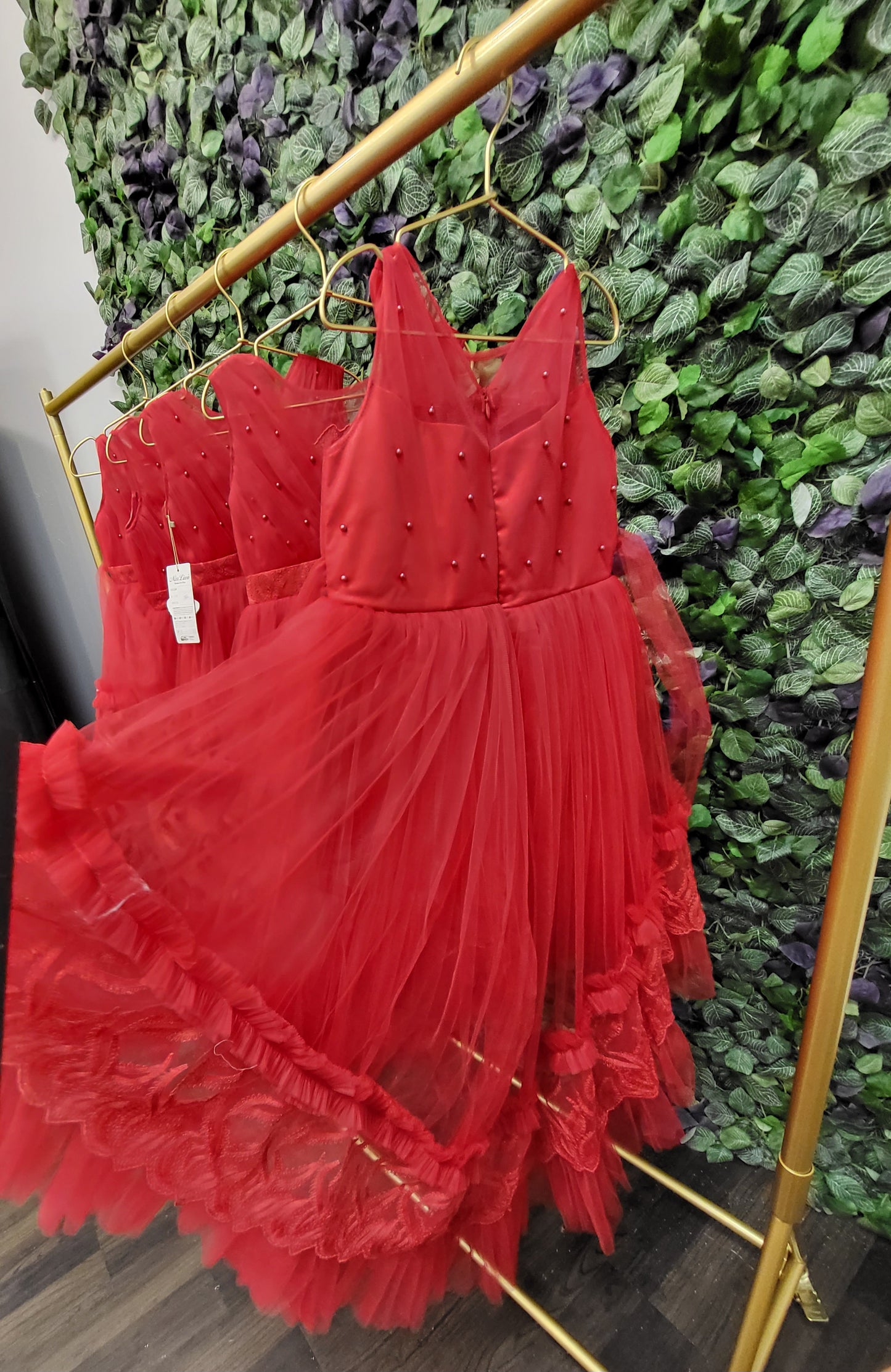Miss Liwa Red Tulle Train Dress