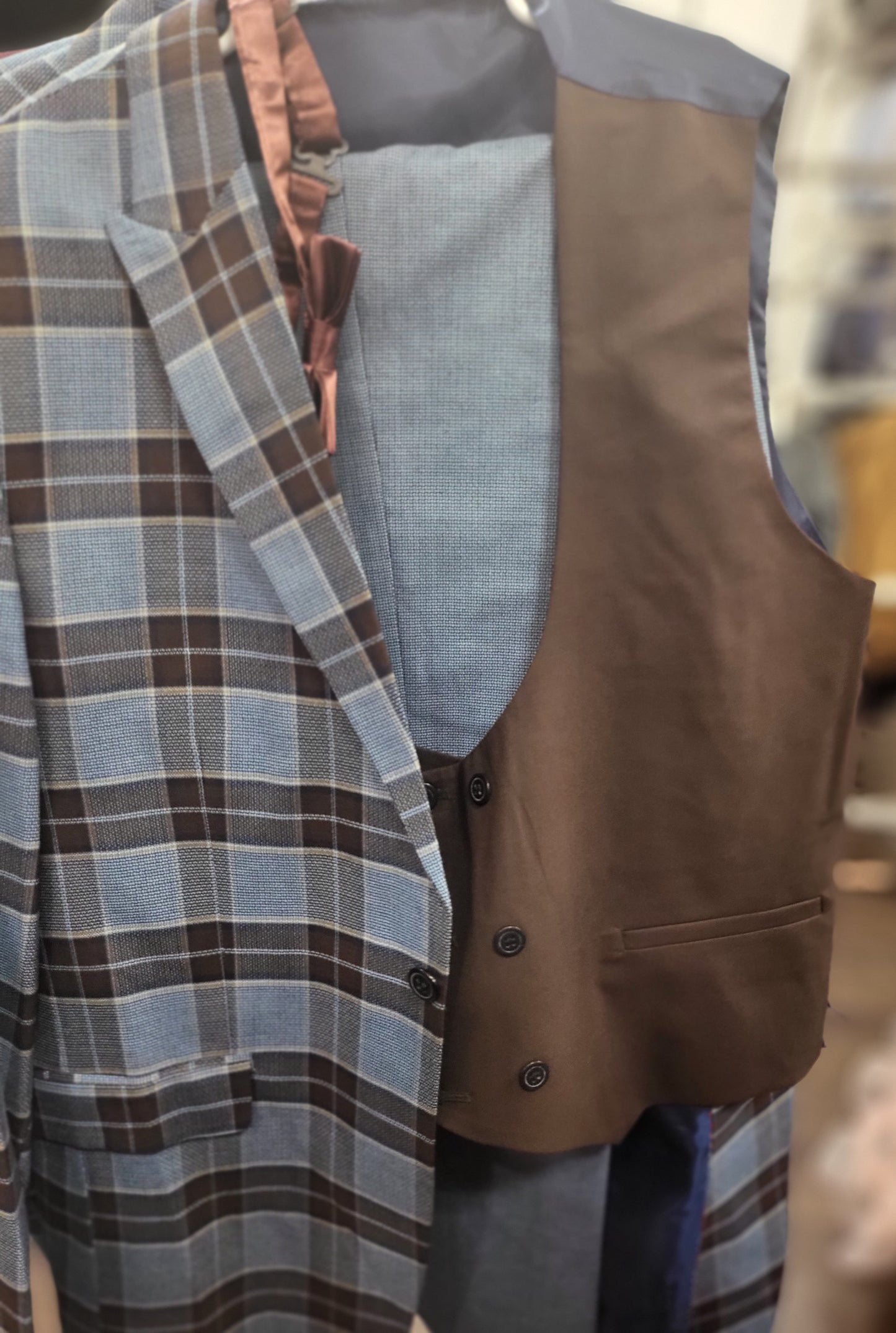 Paulo Carvelli Brown and Blue Suit.