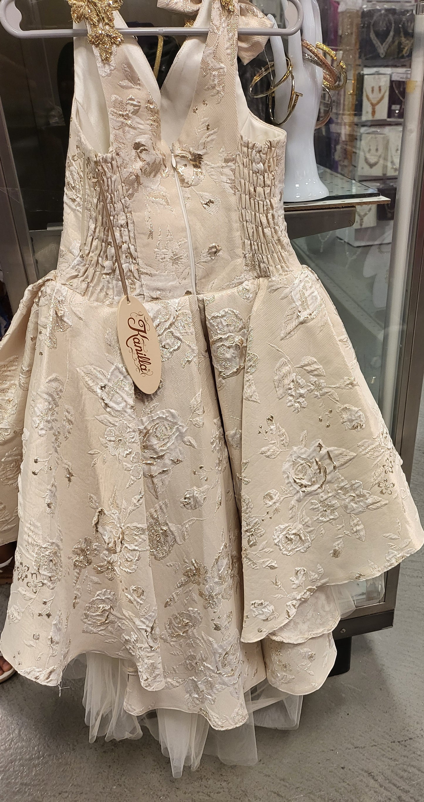 Brocade Train Dress