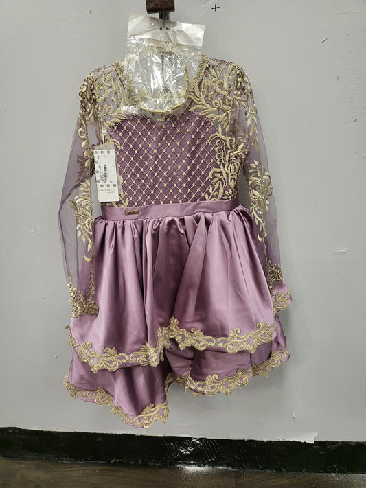 Hamada Tex Dress Lilac and Gold