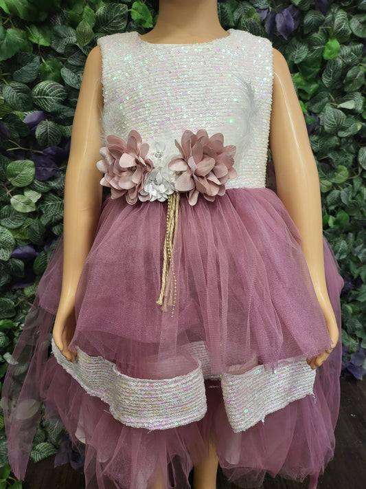 Tulle and Sequence Blush Dress
