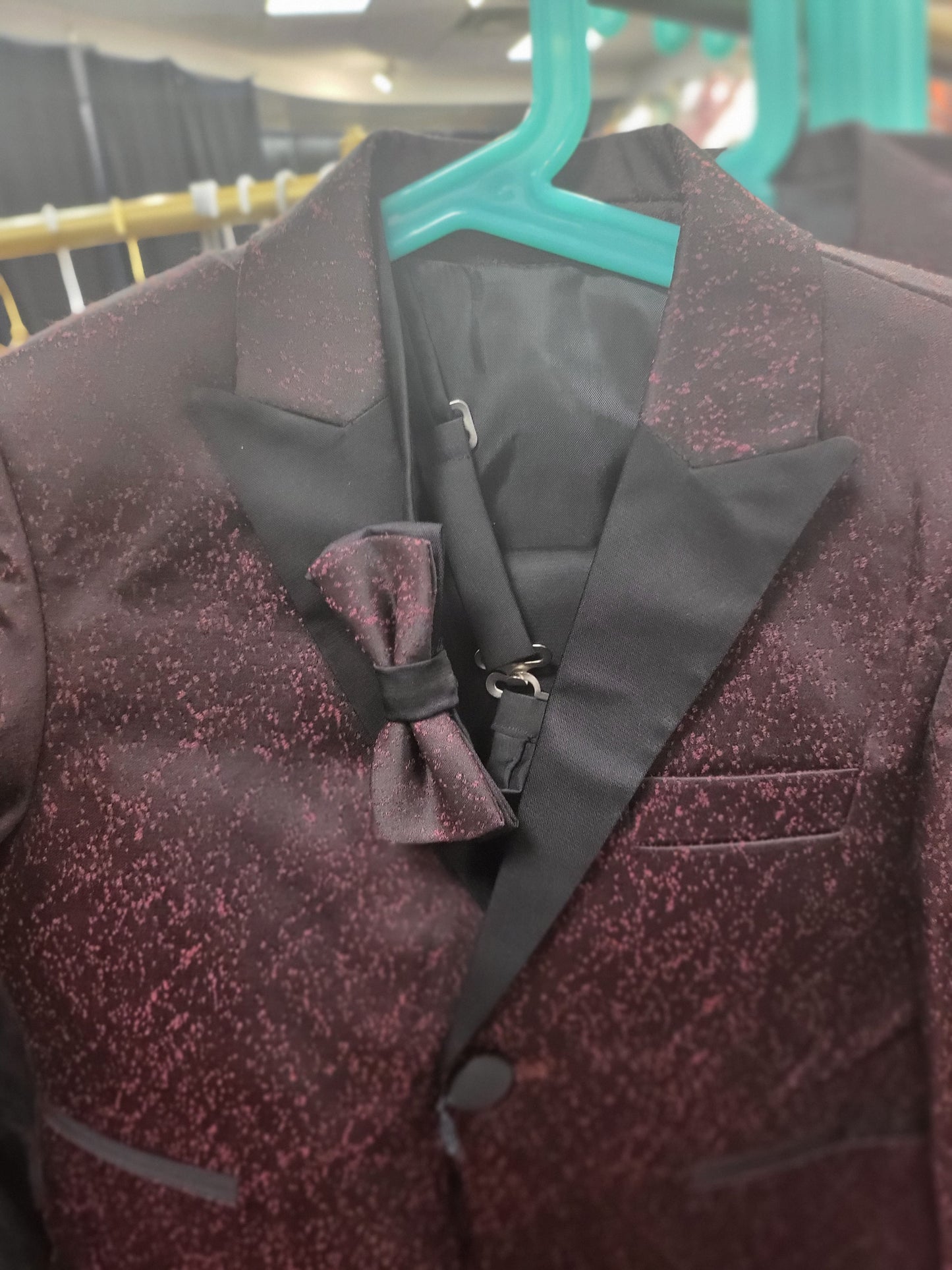 Paulo Carvelli Black and Burgundy Suit