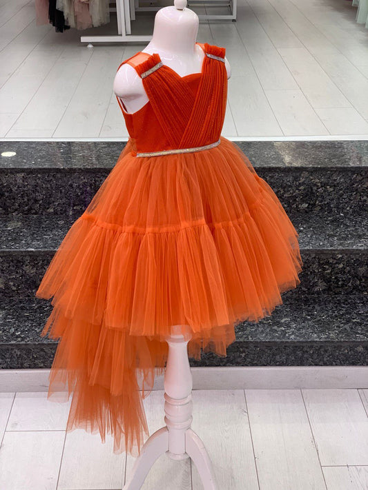 Roselya Orange train Dress